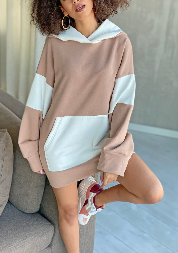 Oversizowa bluza z kapturem Beżowa ILM