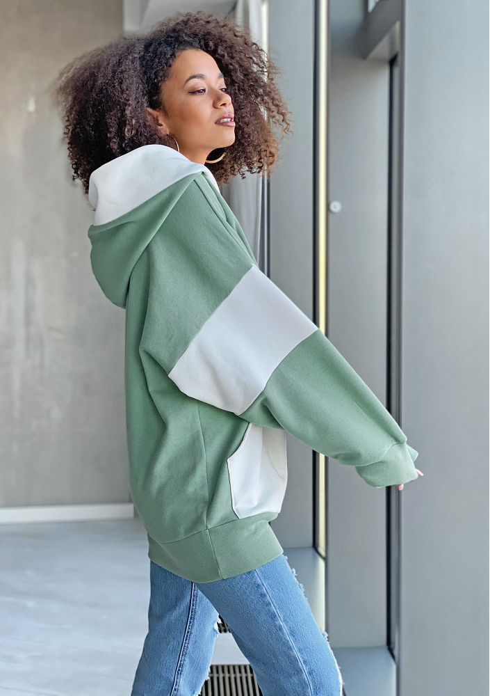 Oversizowa bluza z kapturem Miętowa ILM