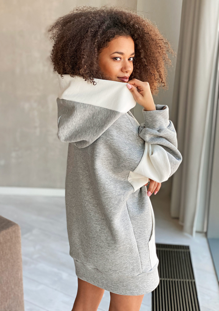 Oversizowa bluza z kapturem Szara ILM