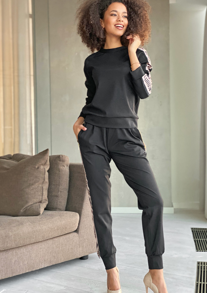 Bluza z lampasem logo Czarna