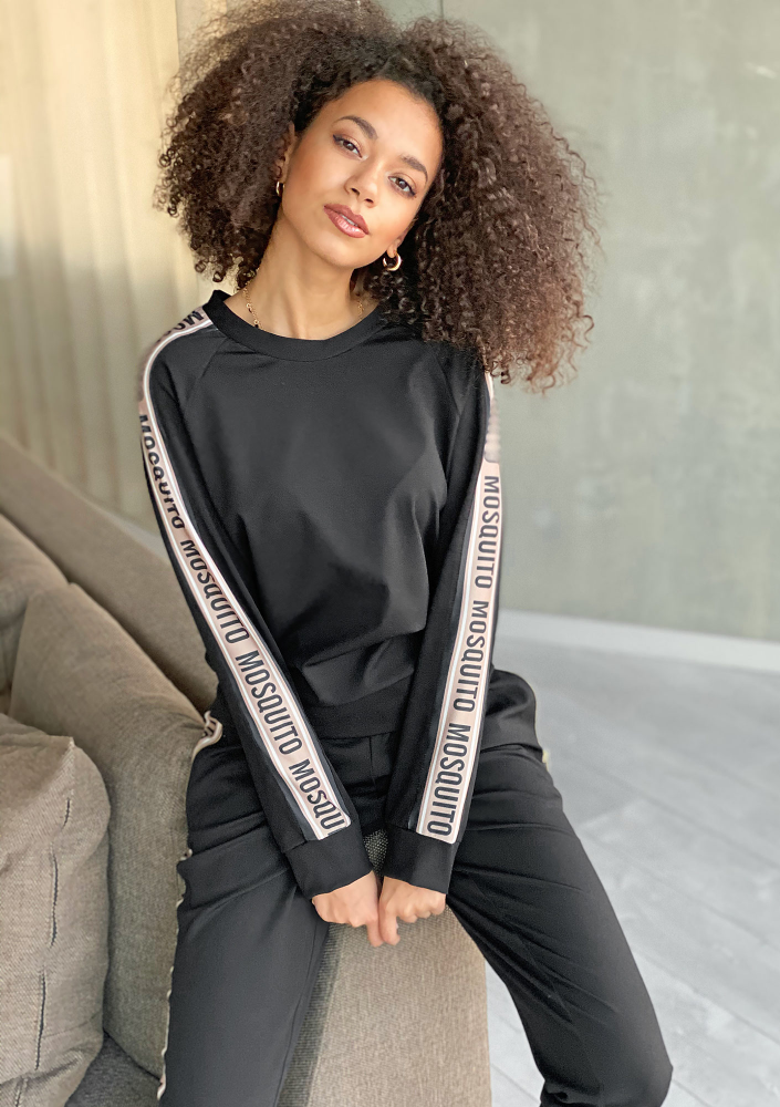 Bluza z lampasem logo Czarna