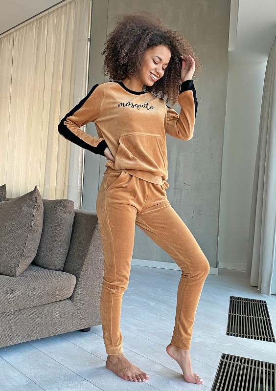 Bluza z weluru z lampasami Miodowa ILM