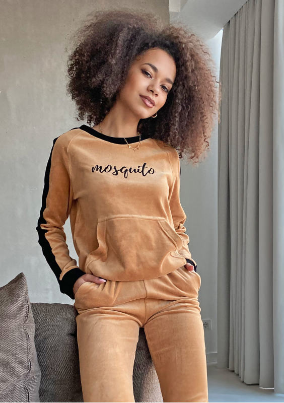 Bluza z weluru z lampasami Miodowa ILM