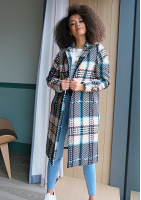 Moris - Klasyczny płaszcz drukowany w Kratę