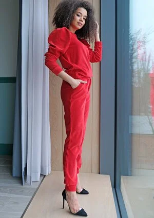 Spodnie z weluru Czerwone ILM