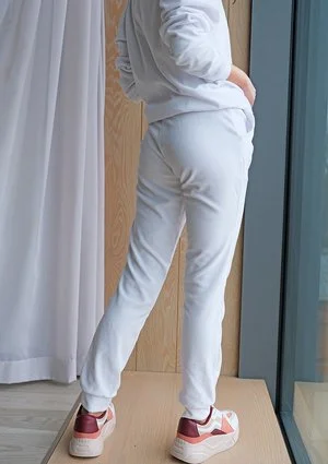 Spodnie z weluru Białe
