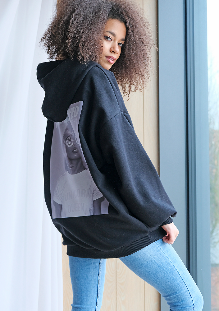 Bluza z kapturem Unicorn Queen Czarna