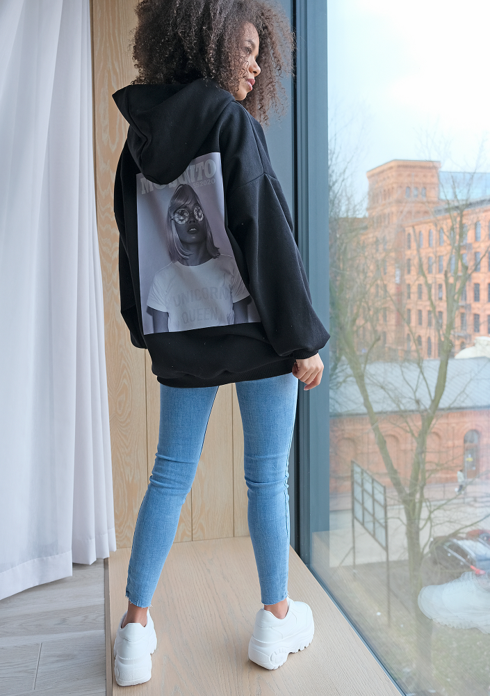 Bluza z kapturem Unicorn Queen Czarna
