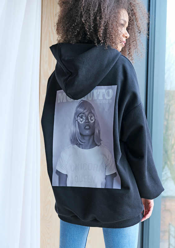 Bluza z kapturem Unicorn Queen Czarna