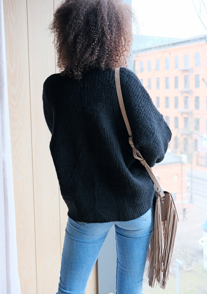 Sweter kardigan A48  ILM Czarny