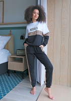 Join - trousers with leopard print block