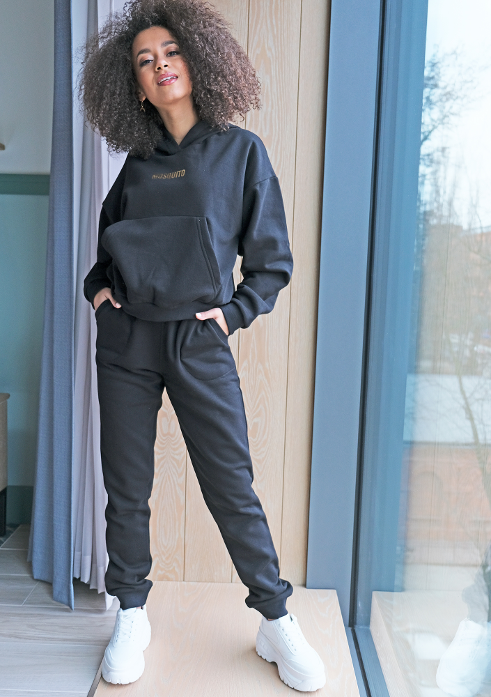 Bluza z kieszenią i kapturem  Czarna ILM