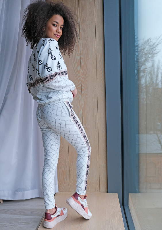 Bluza ze wstawką logo brand Biała