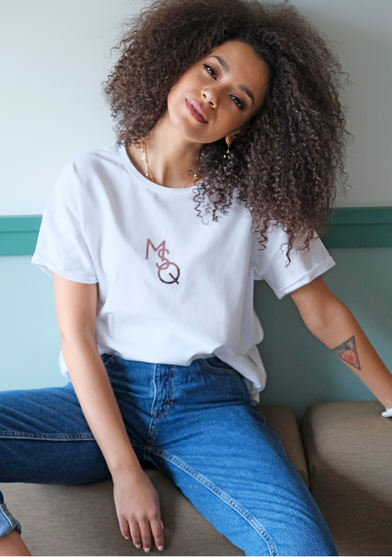 T-shirt " rose gold MSQ" Biały ILM