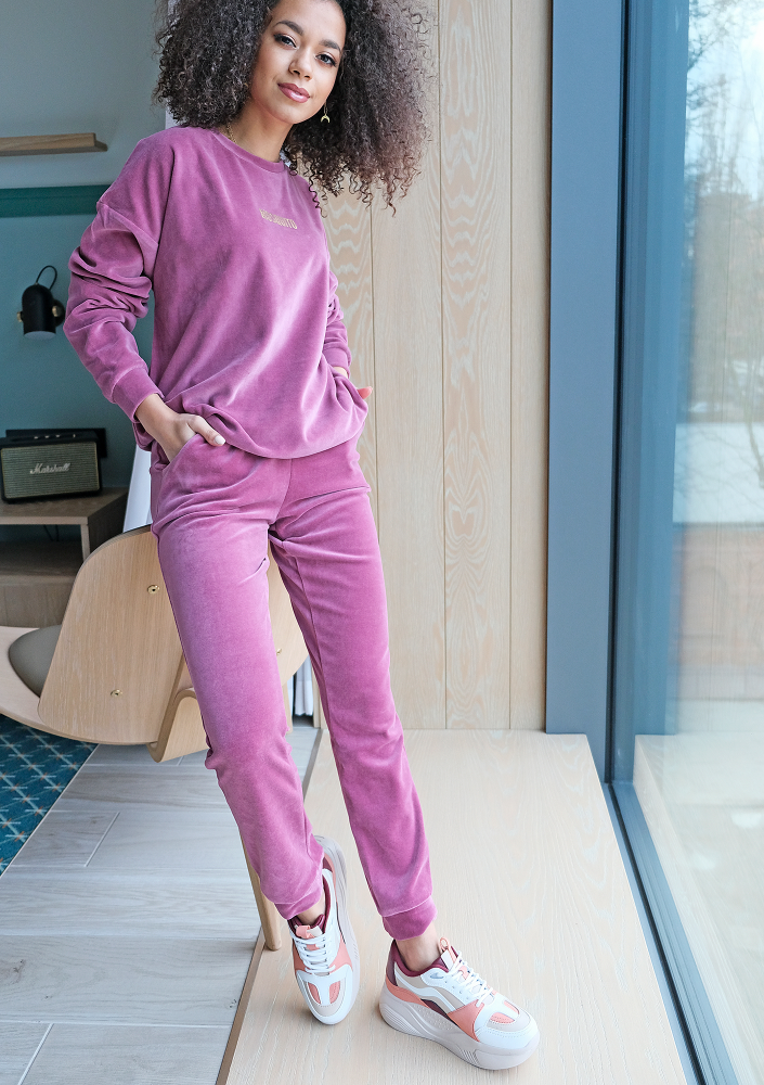 Spodnie z weluru Fioletowe ILM