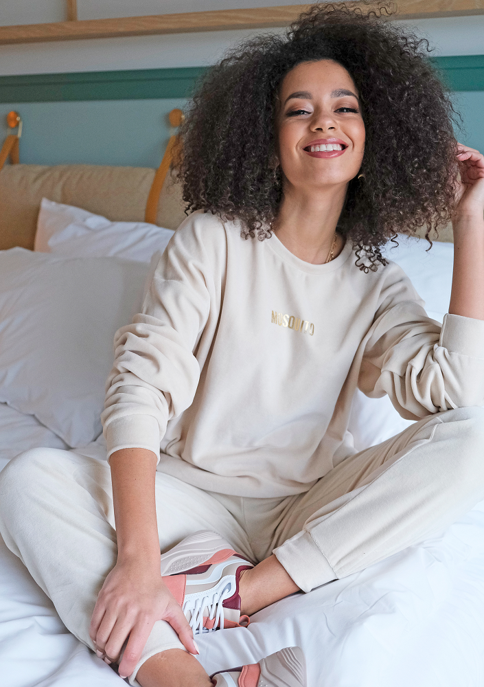 Bluza z weluru Beżowa ILM