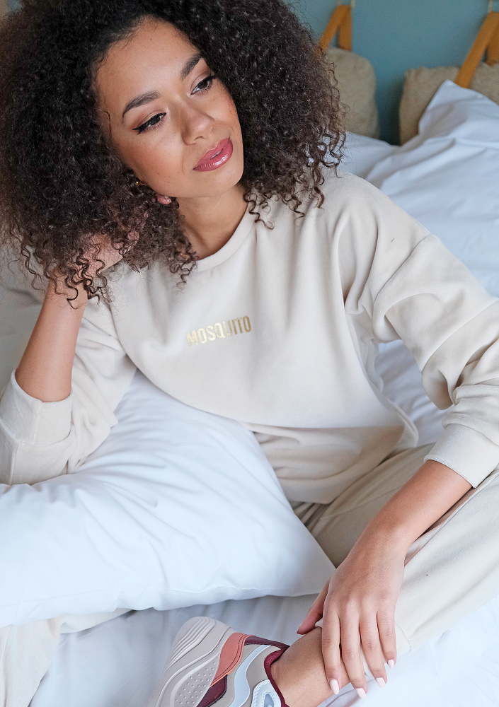 Bluza z weluru Beżowa ILM