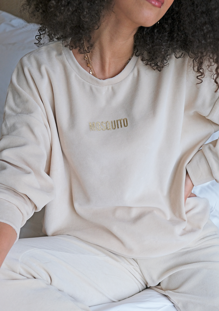 Bluza z weluru Beżowa ILM