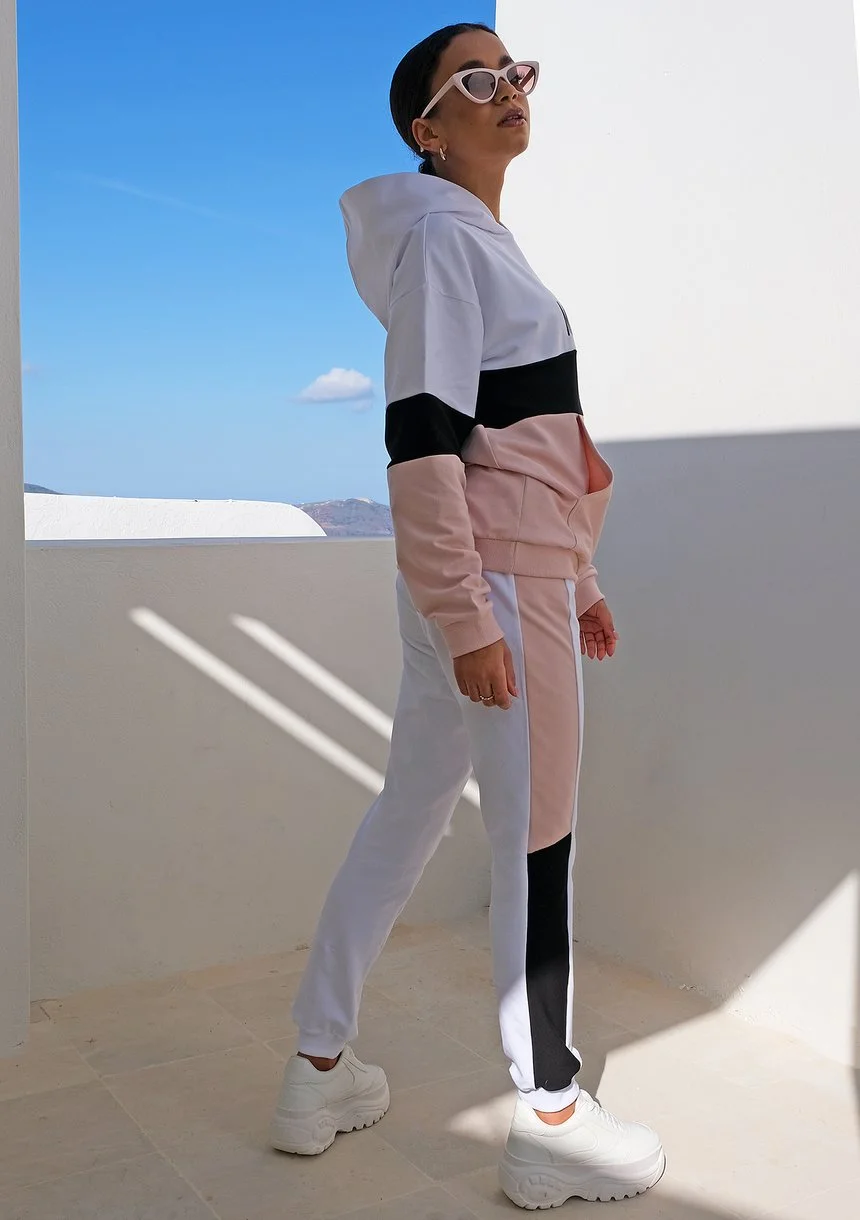 Spodnie ze wstawką pastel ILM pudrowe