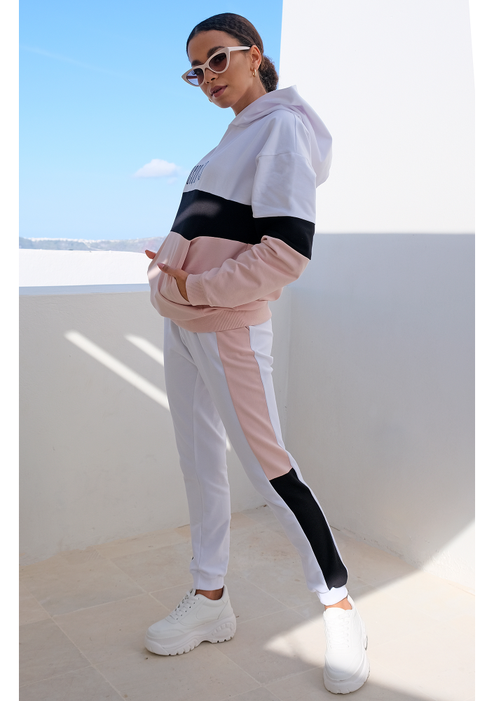 Bluza ze wstawką pastel ILM pudrowa