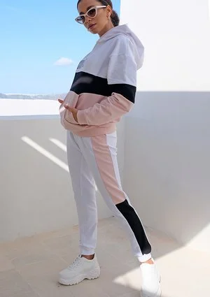 Spodnie ze wstawką pastel ILM pudrowe