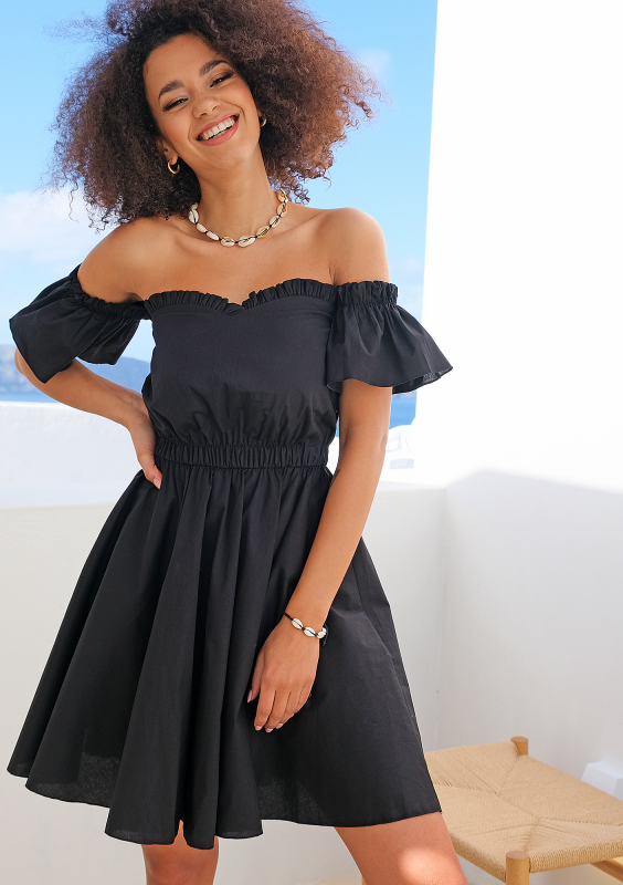 Sukienka z popeliny w stylu hiszpańskim Czarna