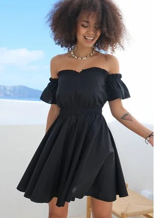 Sukienka z popeliny w stylu hiszpańskim Czarna