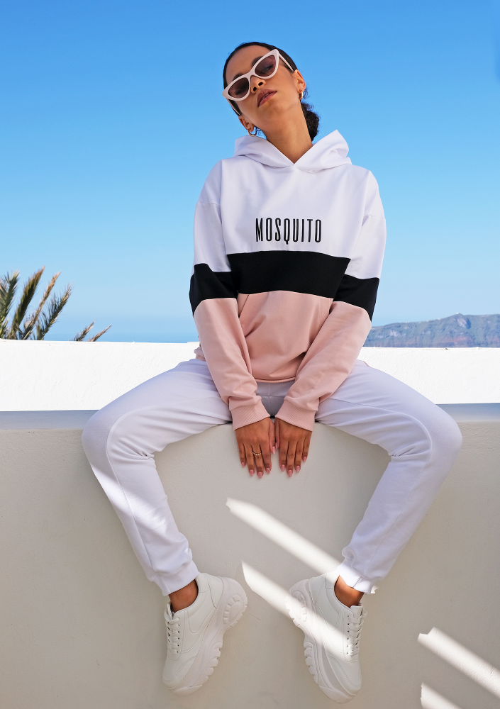 Bluza ze wstawką pastel ILM pudrowa