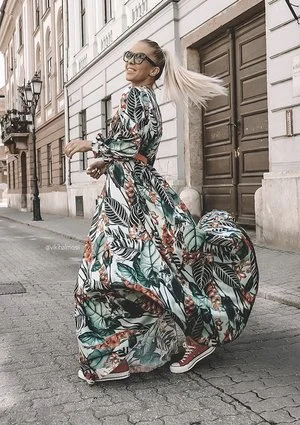 SUKIENKA MAXI EXOTIC LEAVES