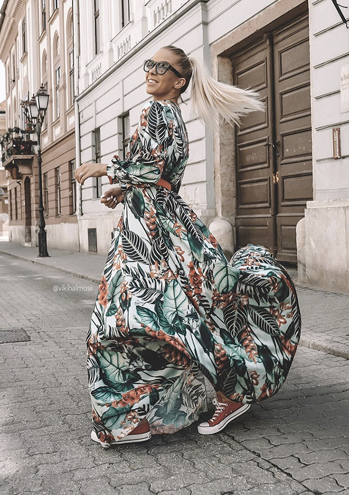 SUKIENKA MAXI EXOTIC LEAVES