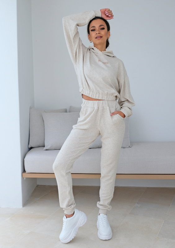 Bluza z dzianiny z lnem i koronką ILM