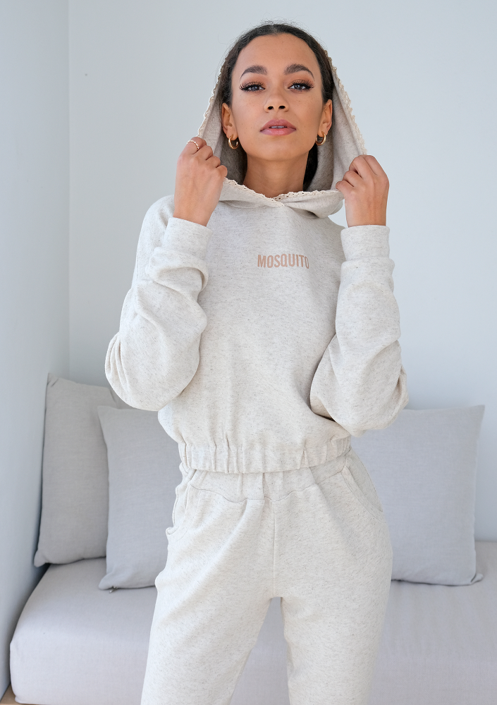 Bluza z dzianiny z lnem i koronką ILM