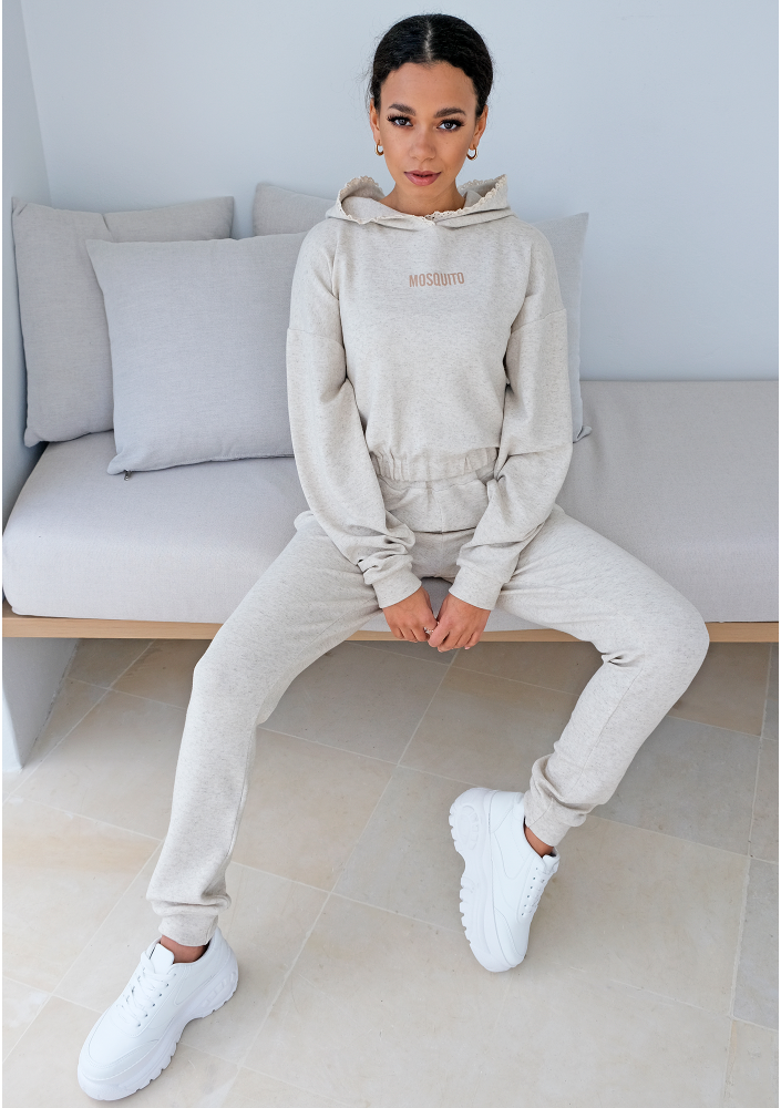 Bluza welur z kapturem