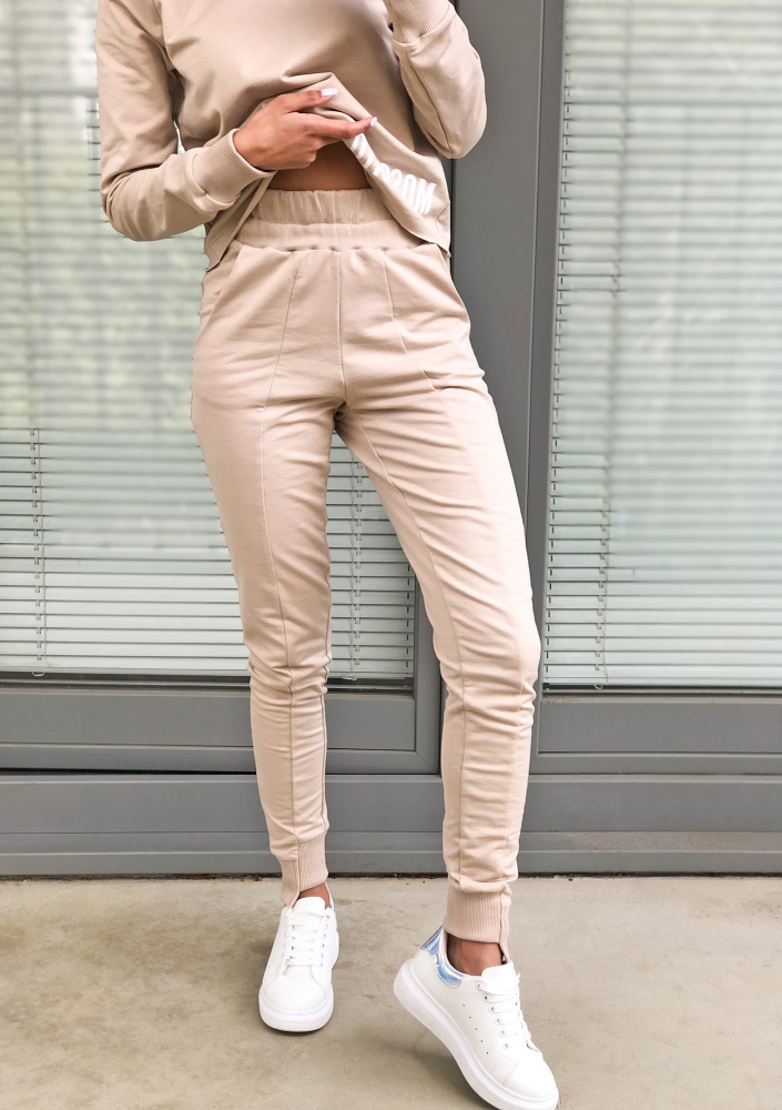 Spodnie bawełniane pastel  Nude ILM