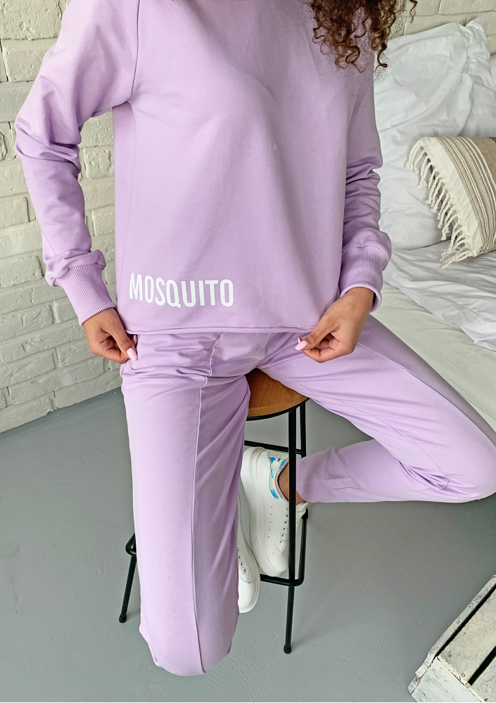 Bluza bawełniana z kapturem pastel Lila ILM