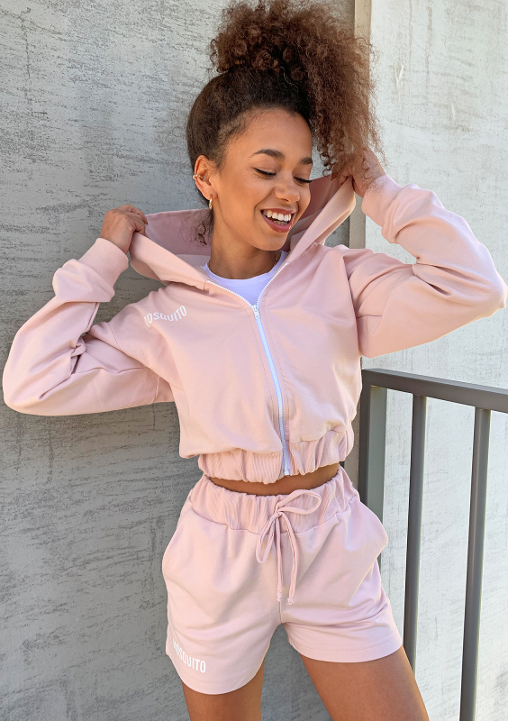 Szorty dresowe z bawełny Pudrowe