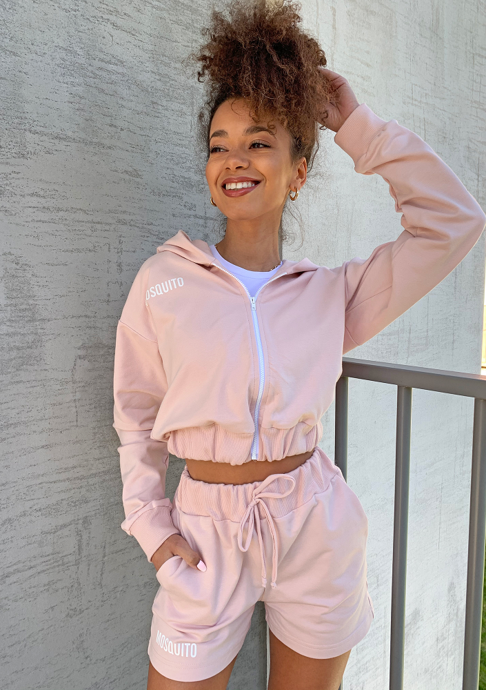 Szorty dresowe z bawełny Pudrowe