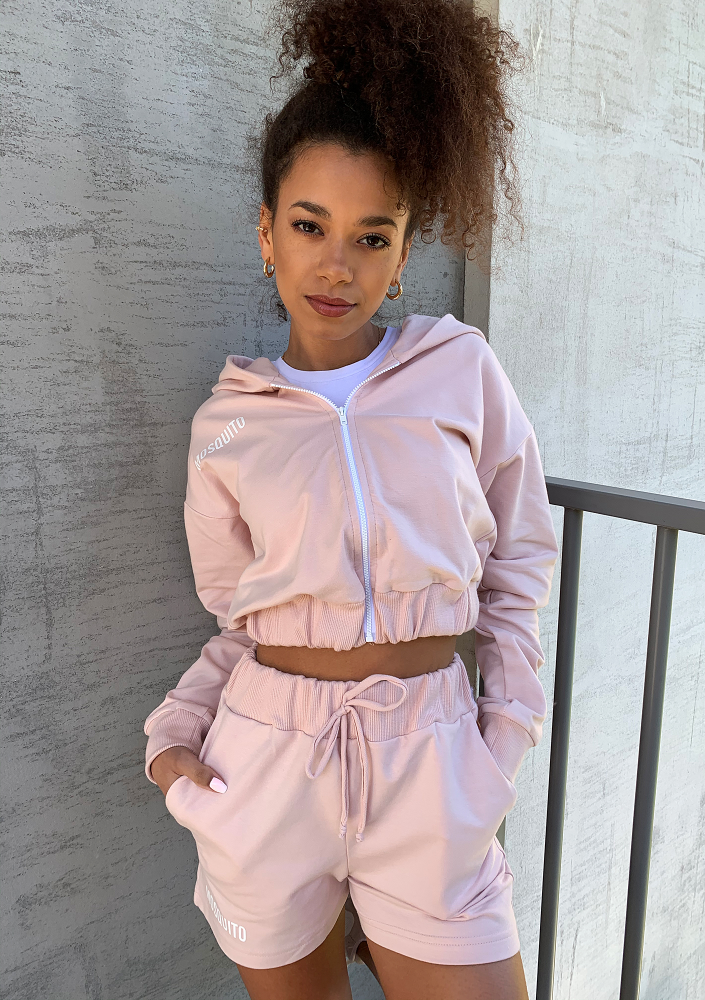 Szorty dresowe z bawełny Pudrowe