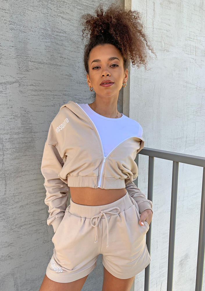 Szorty dresowe z bawełny Beżowe