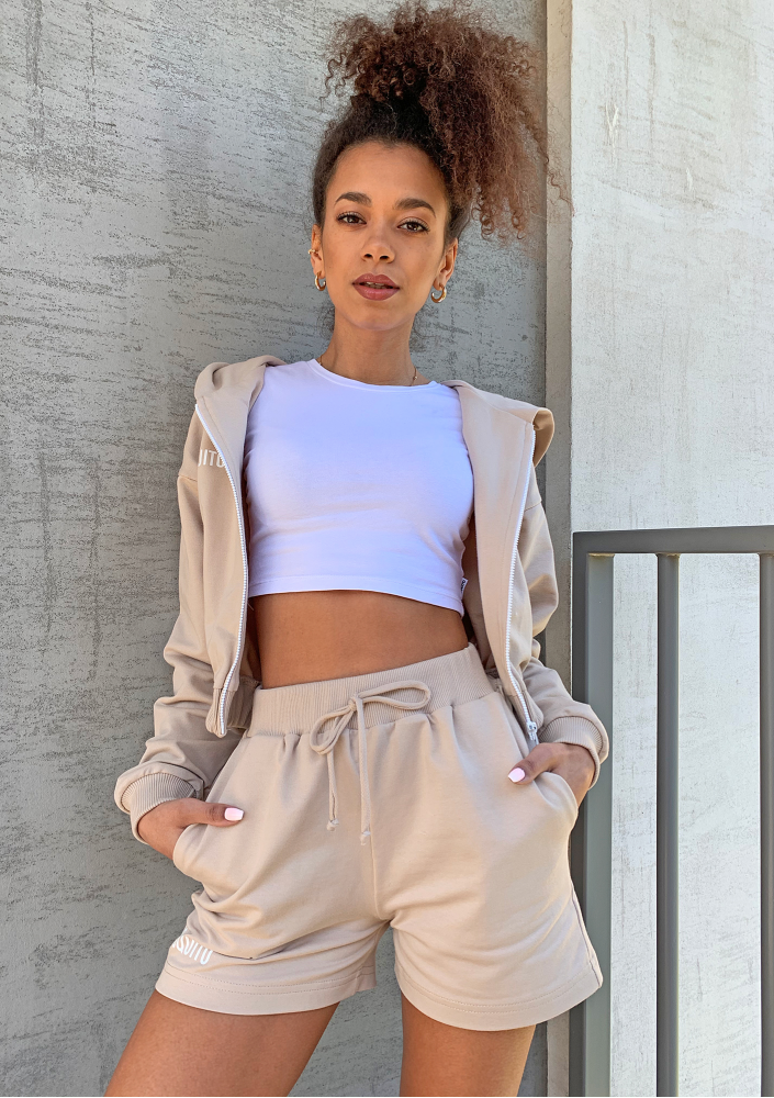 Bluza dresowa na zamek z kapturem Czarna