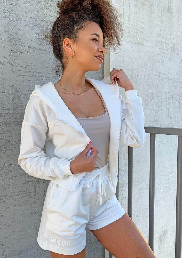 Szorty dresowe z bawełny Ecrue