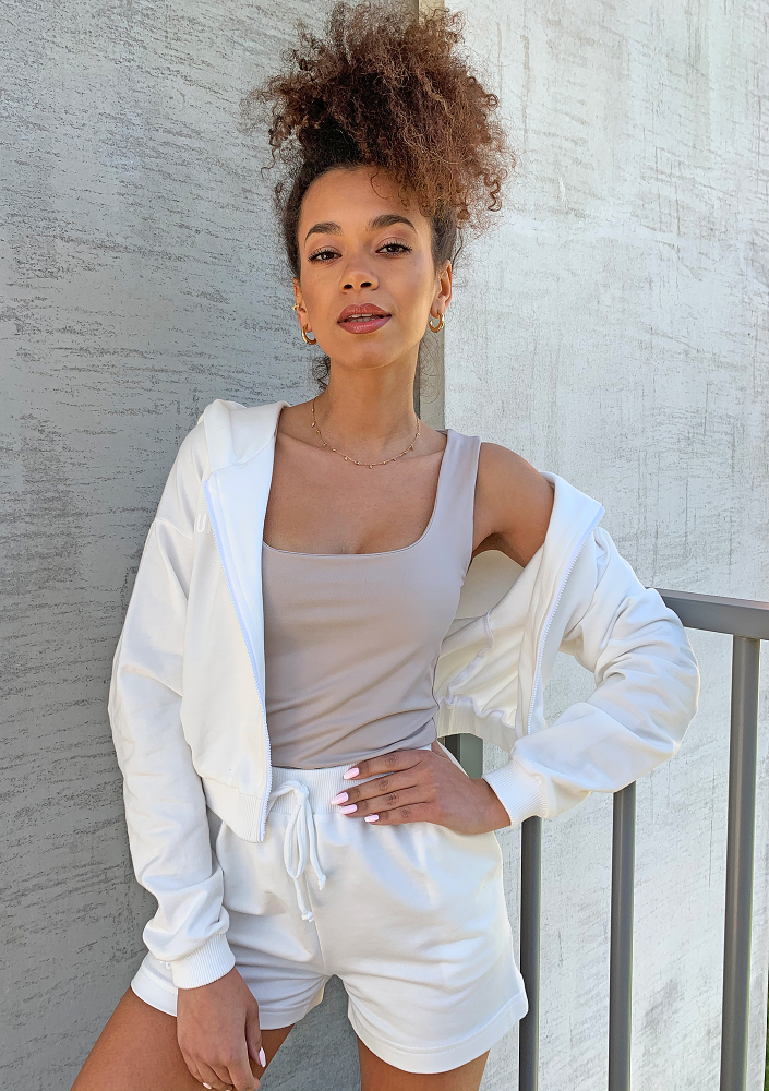 Szorty dresowe z bawełny Ecrue