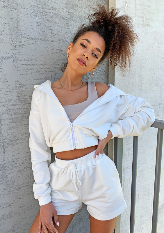 Szorty dresowe z bawełny Ecrue