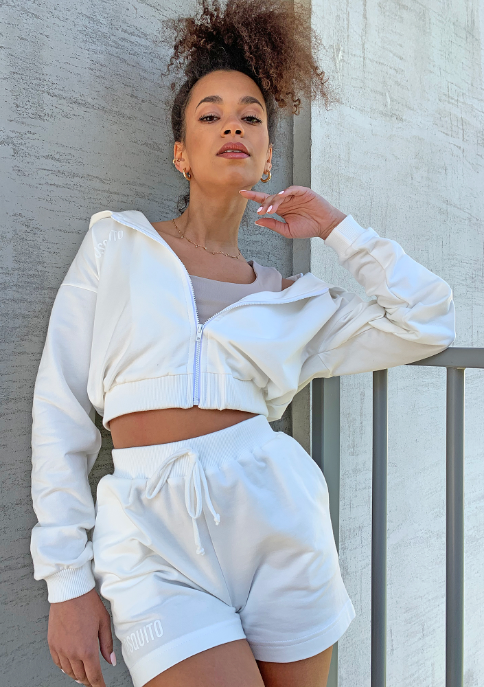 Szorty dresowe z bawełny Ecrue