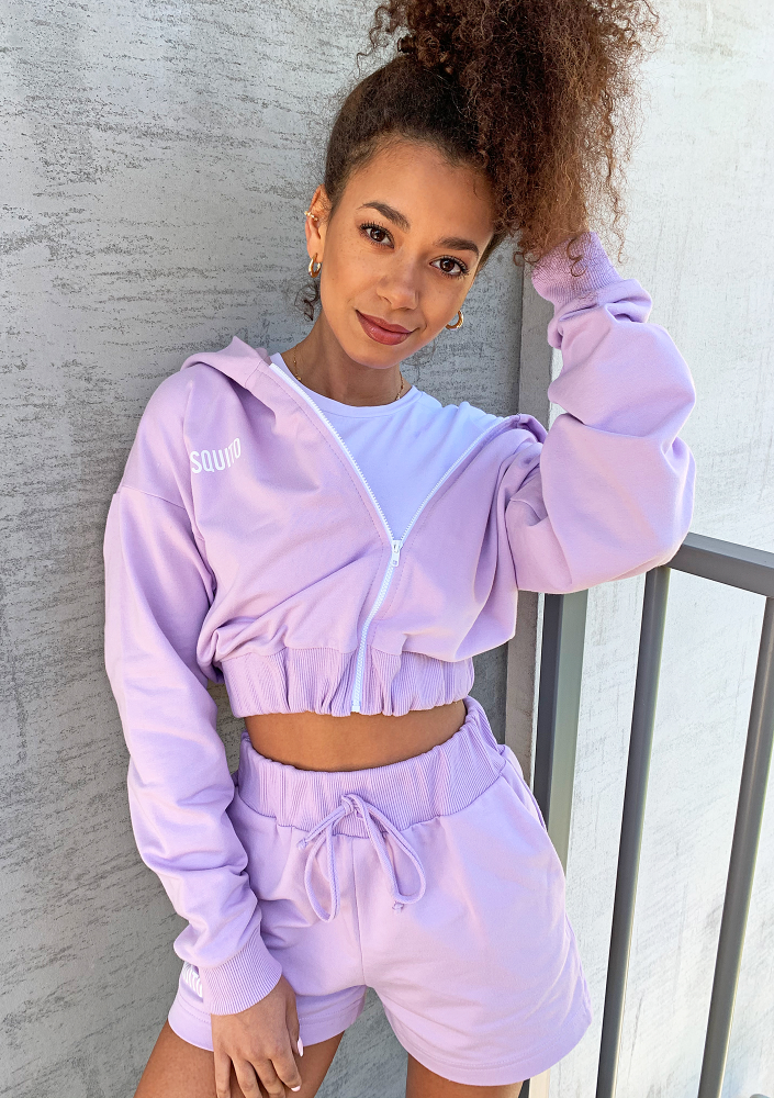 Bluza dresowa na zamek z kapturem Lila