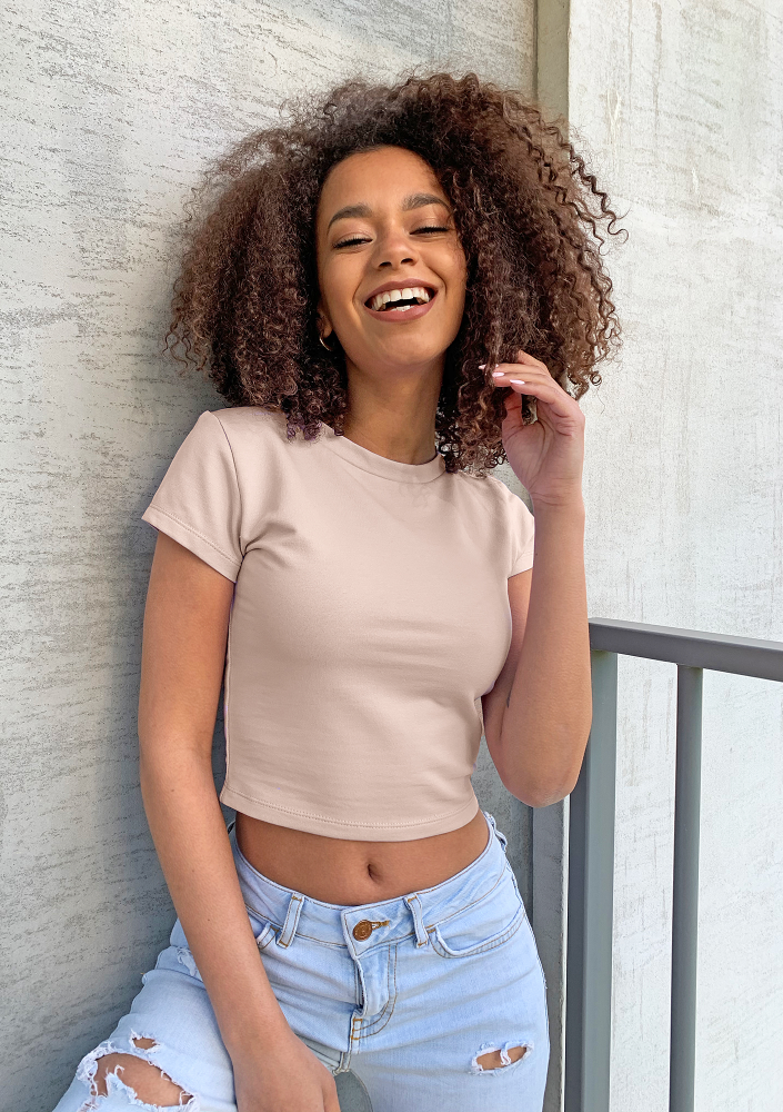 Krótki top z bawełny czarny ILM