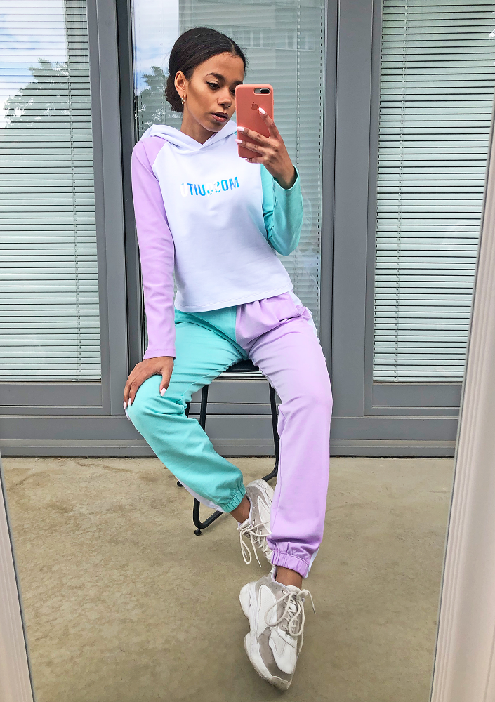 Bluza z łączonych kolorów Miętowa ILM