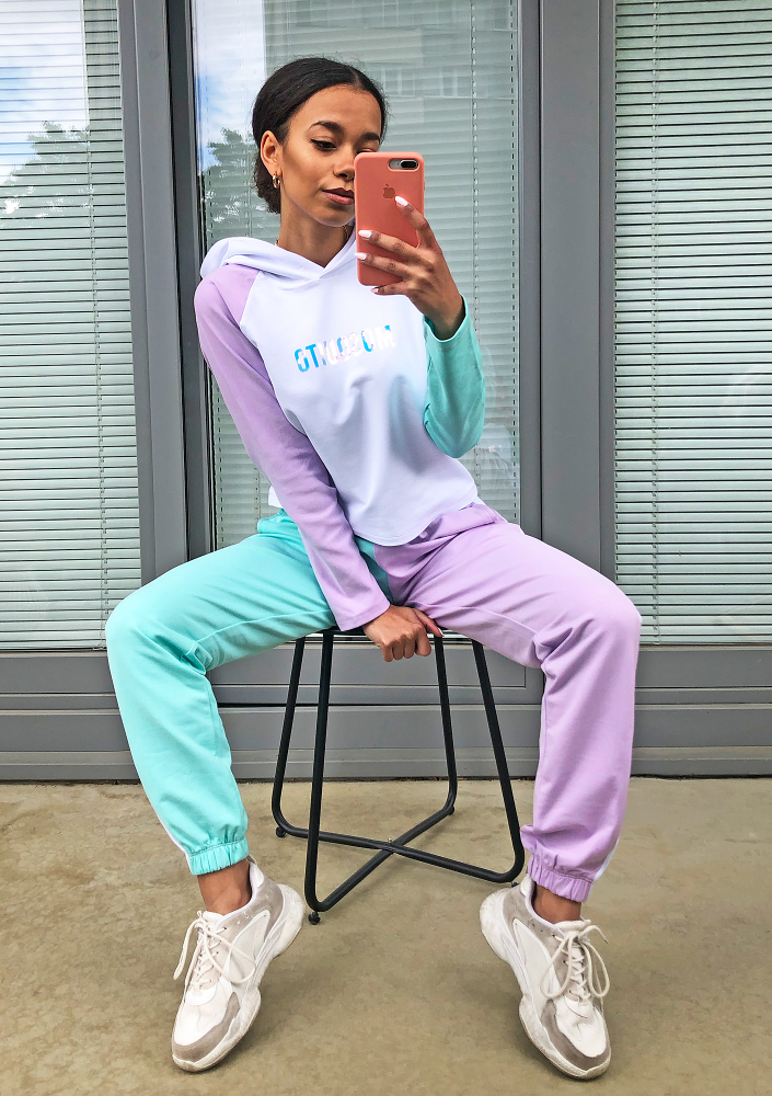 Bluza z łączonych kolorów Miętowa ILM