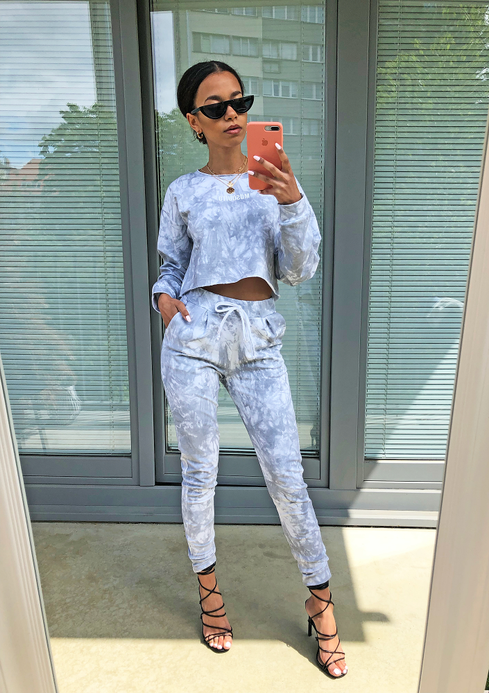 Spodnie z efektem sprania Szare ILM