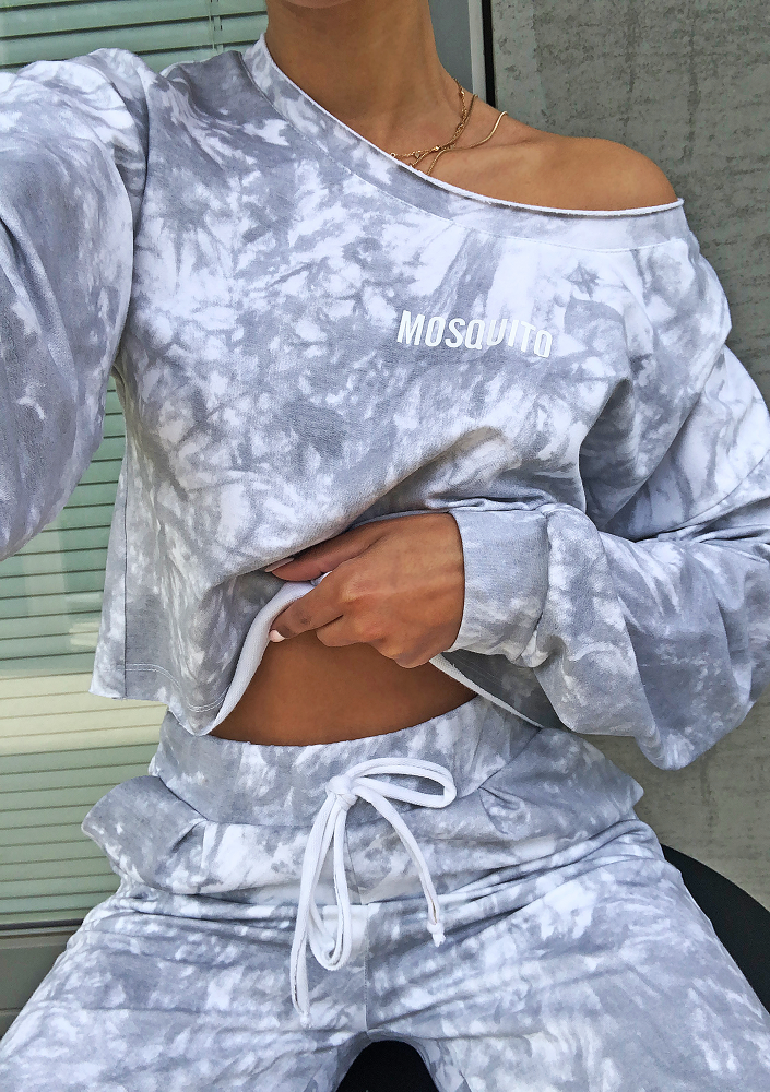 Bluza z efektem sprania Szara ILM